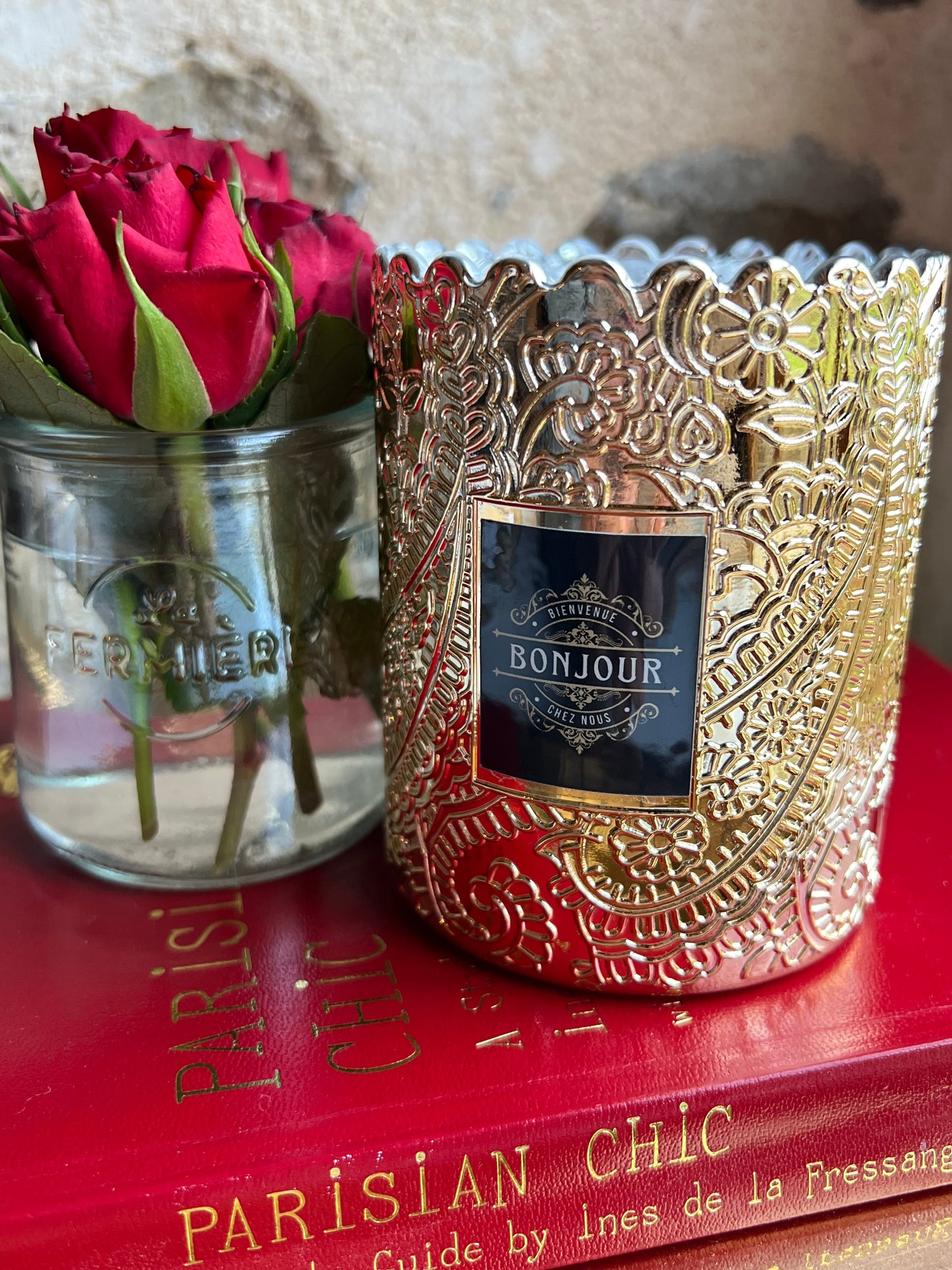 gold bonjour candle 🕯