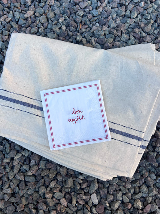 red bon appetit napkins