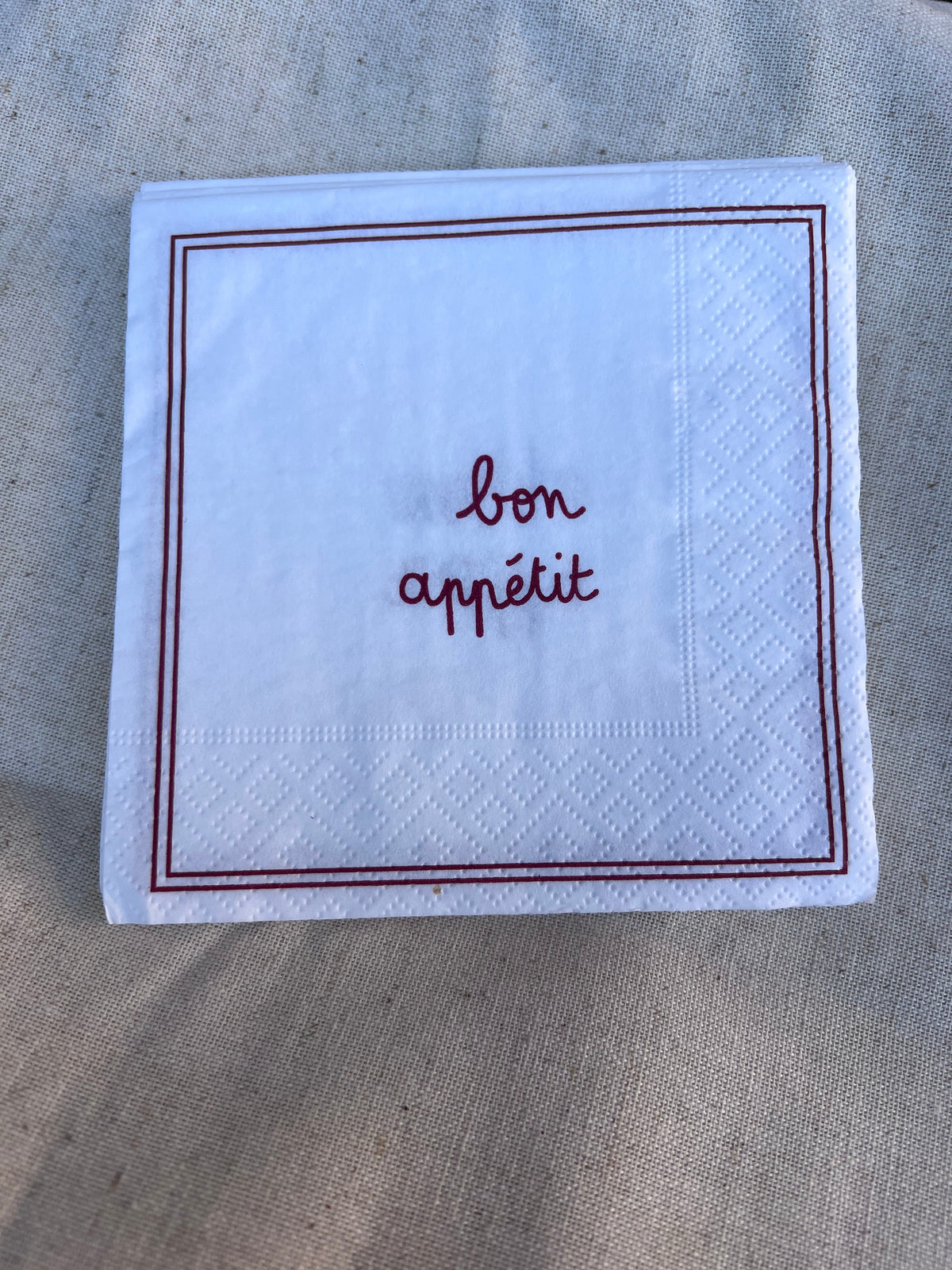 red bon appetit napkins