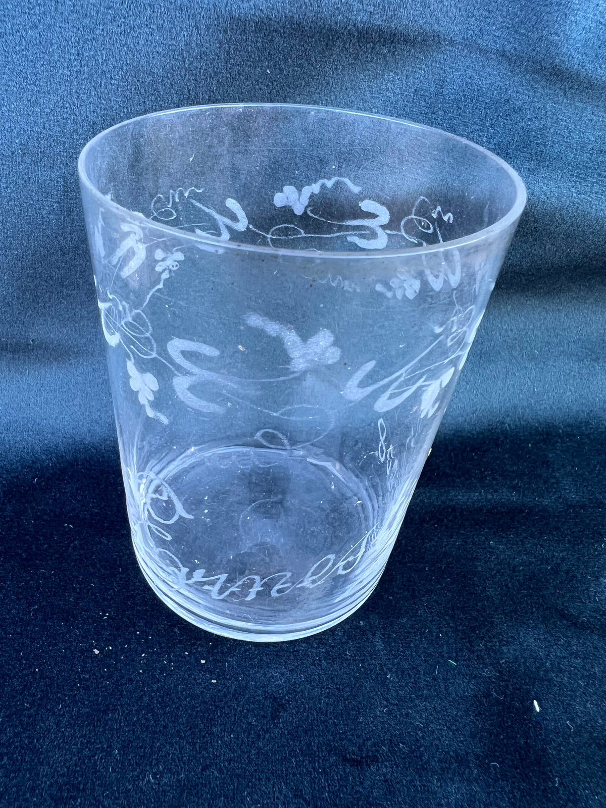 water glasses with names