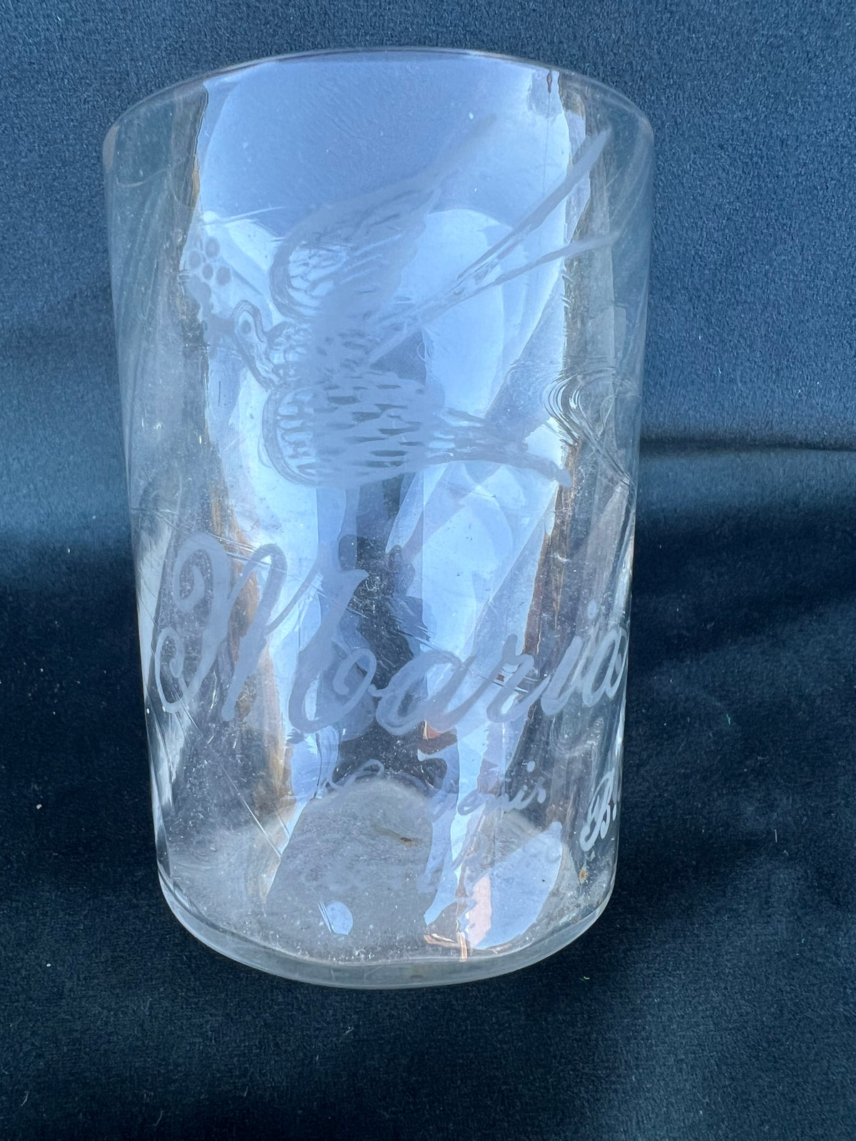 water glasses with names